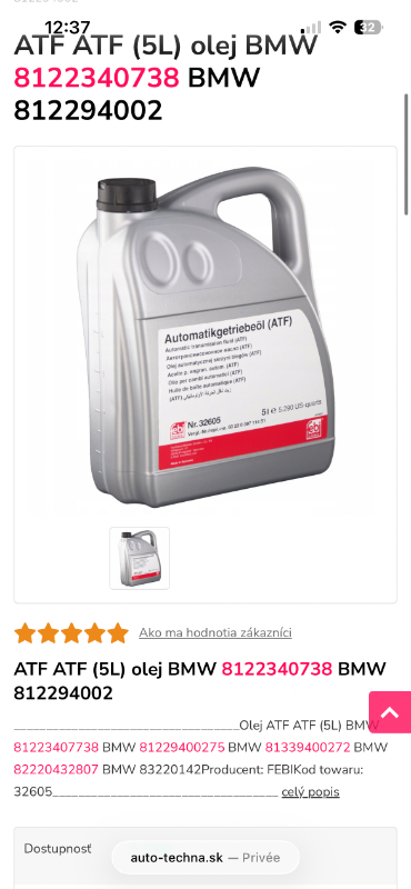 Huile qui a été mise dans la boite